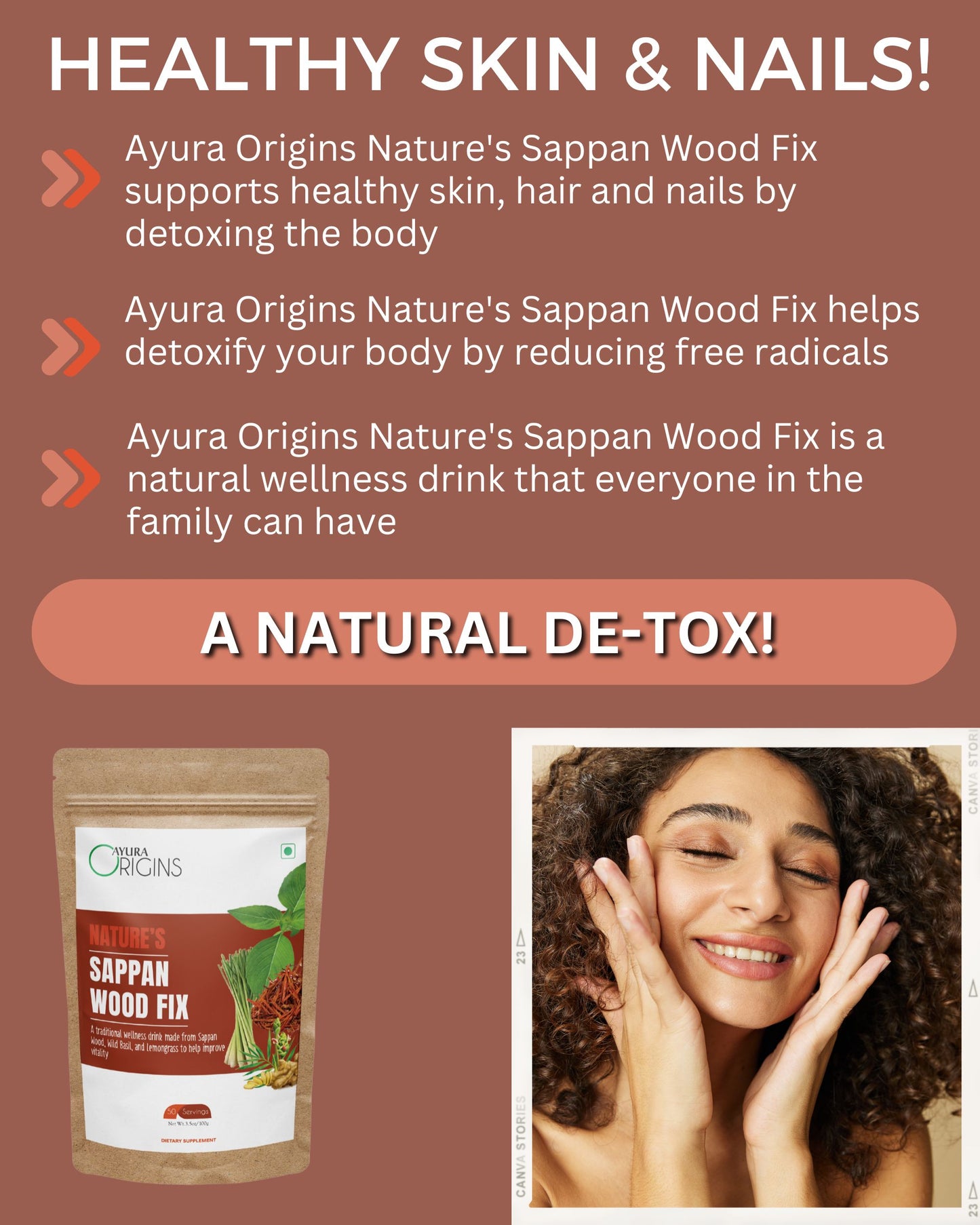 AYURA ORIGINS Nature's Sappan Wood Fix 100gm 50 Servings