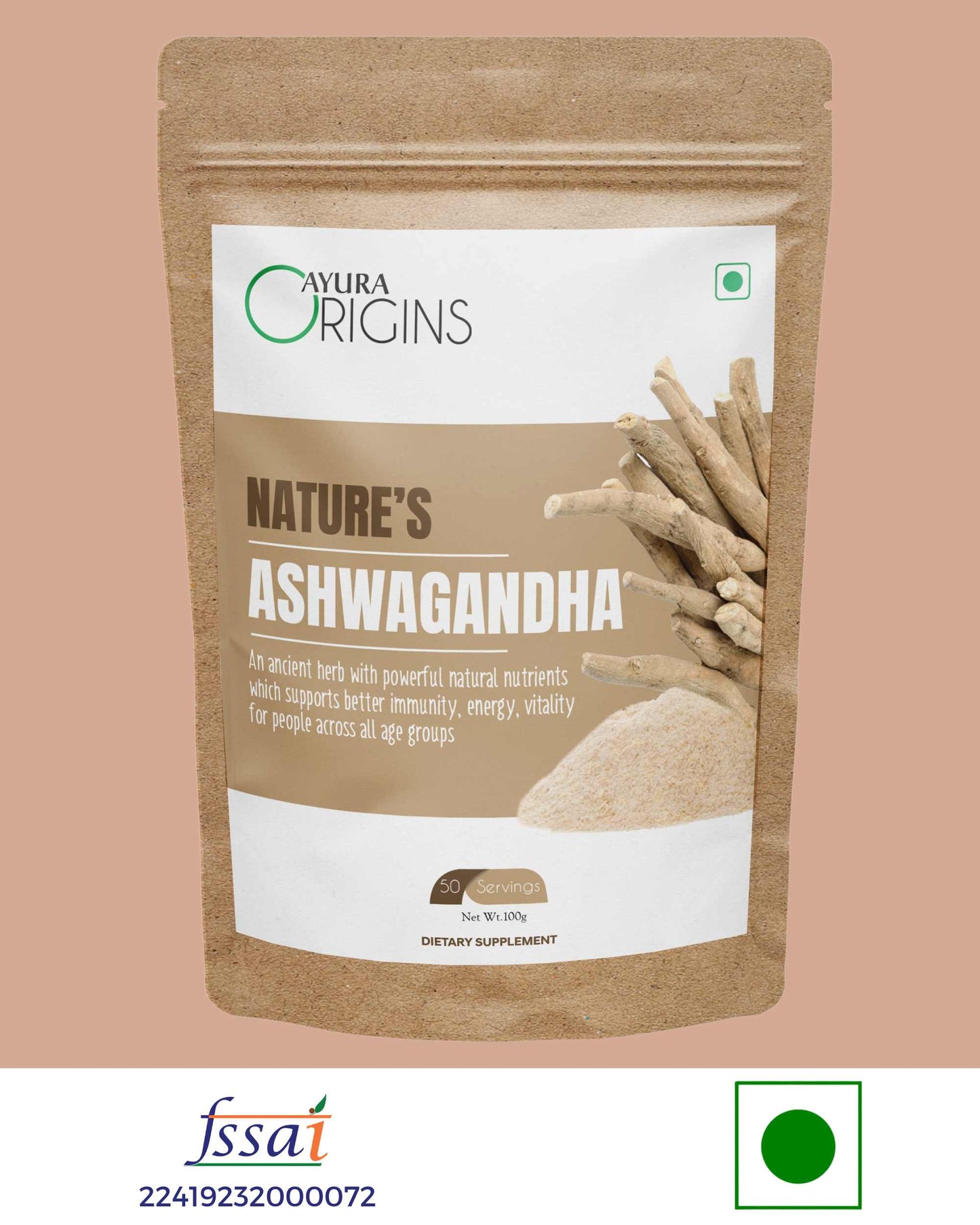 AYURA ORIGINS Nature's Ashwagandha 100gm 50 servings