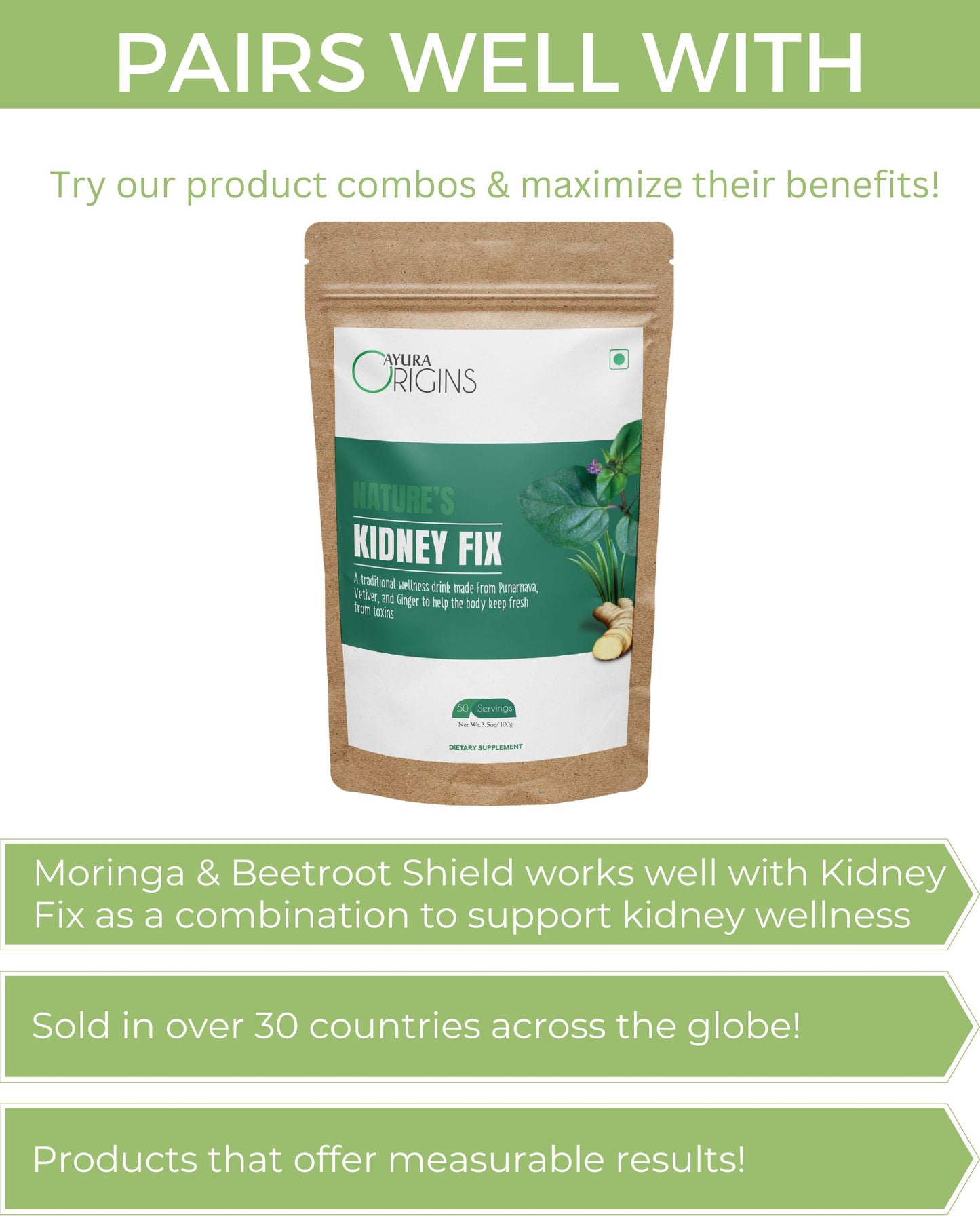 AYURA ORIGINS Nature's Moringa & Beetroot Shield 120gm 60 Servings