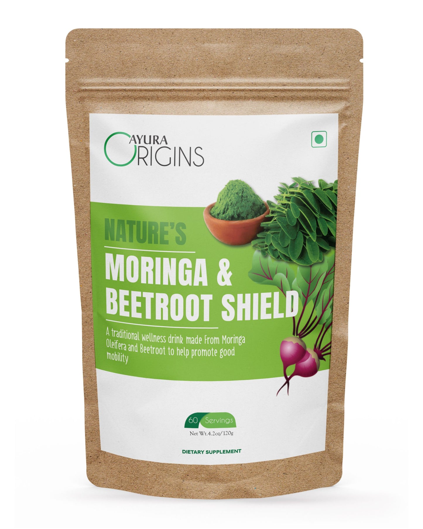 AYURA ORIGINS Nature's Moringa & Beetroot Shield 120gm 60 Servings