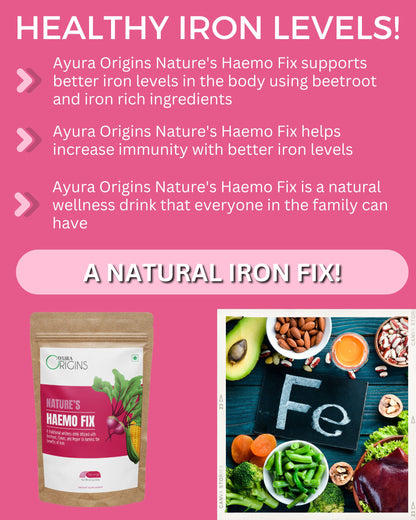 AYURA ORIGINS Nature's Haemo Fix 120gm 60 Servings