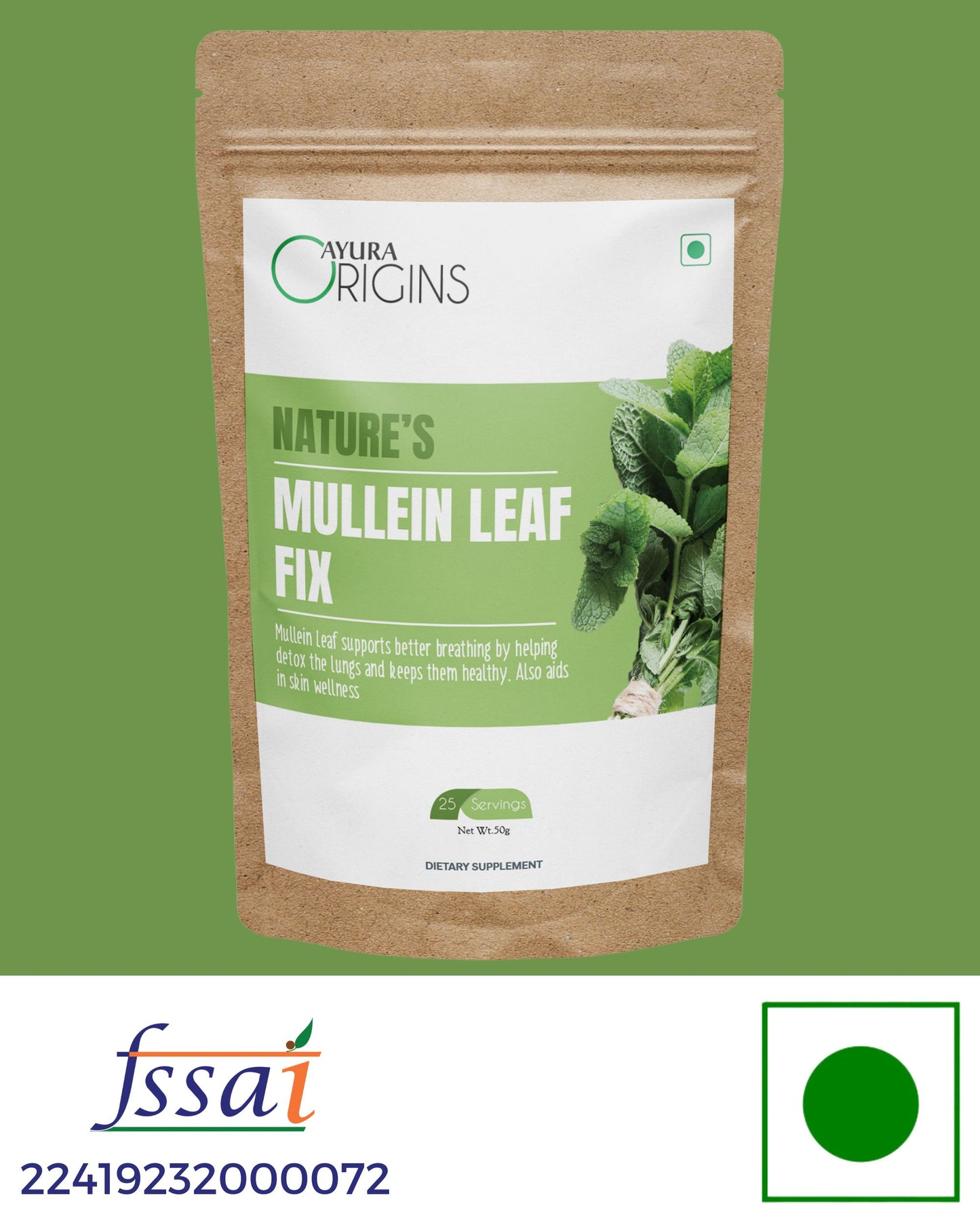 AYURA ORIGINS Nature's Mullein Leaf Fix 50gm 25 Servings