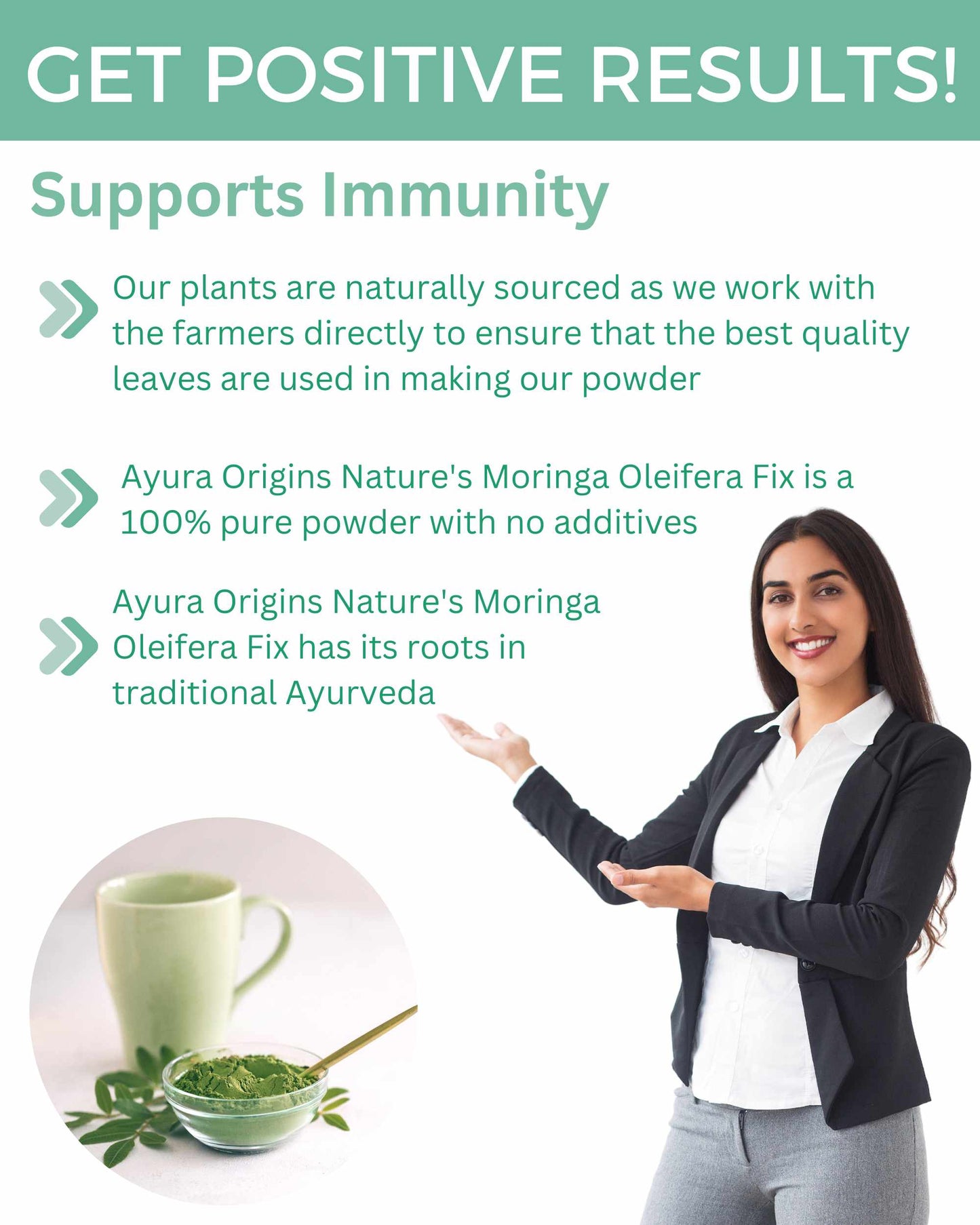 AYURA ORIGINS Nature's Moringa Oleifera Fix 100gm 50 Servings