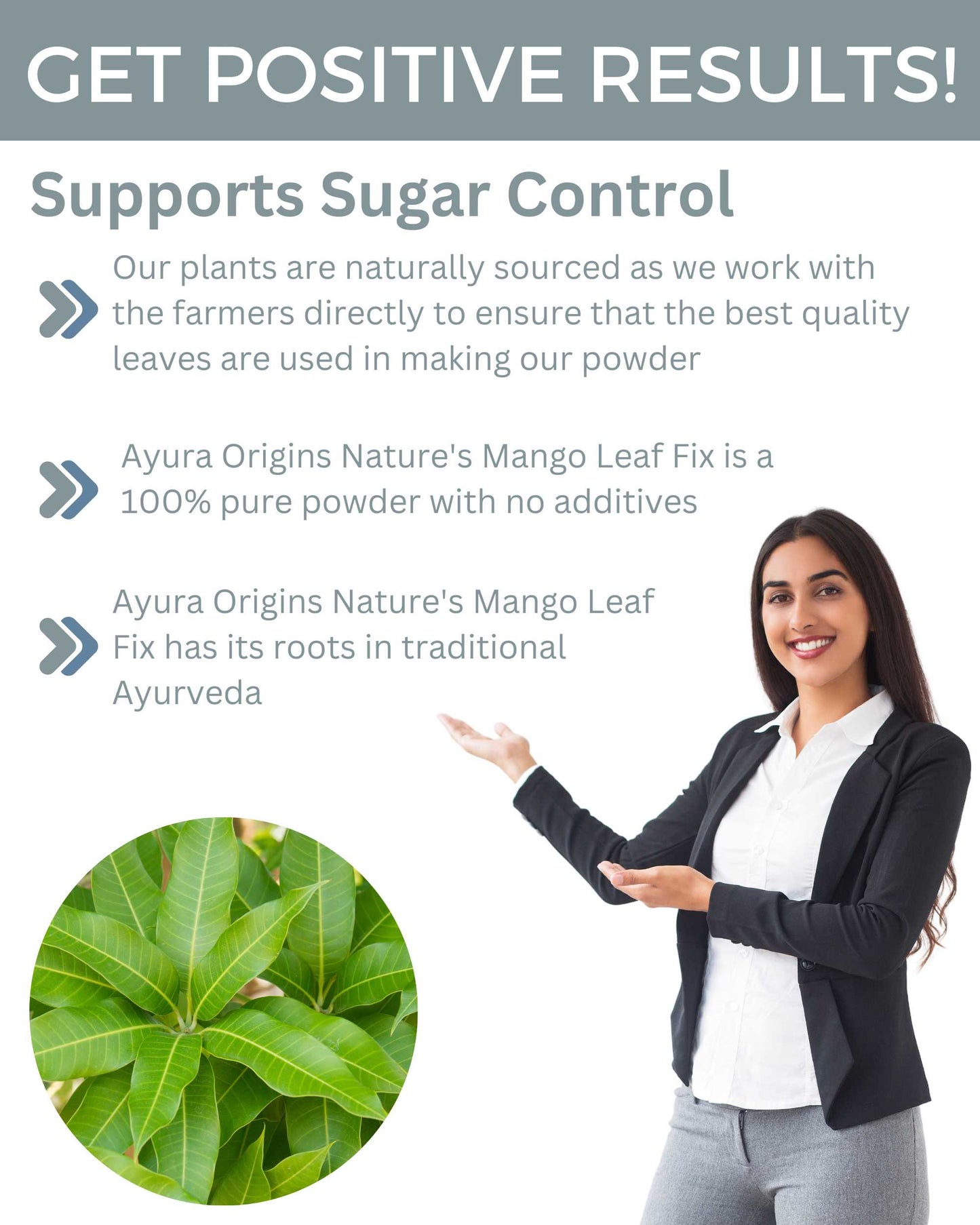 AYURA ORIGINS Nature's Mango Leaf Fix 120gm 60 Servings