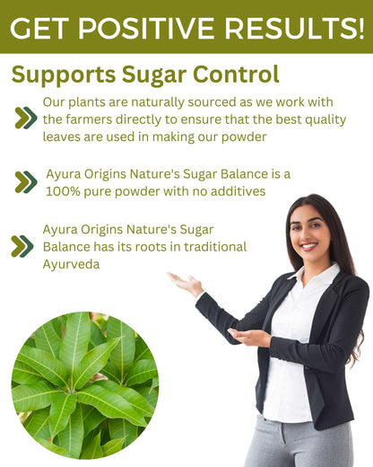 AYURA ORIGINS Nature's Sugar Balance - Support Sugar Control Wellness Supplement 100gm 50 Servings