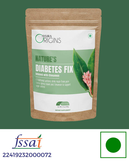 AYURA ORIGINS Nature's Diabetes Fix - Support Sugar control and manage Type 2 Daily 100gm 50 servings